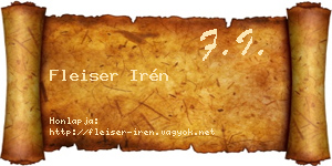 Fleiser Irén névjegykártya